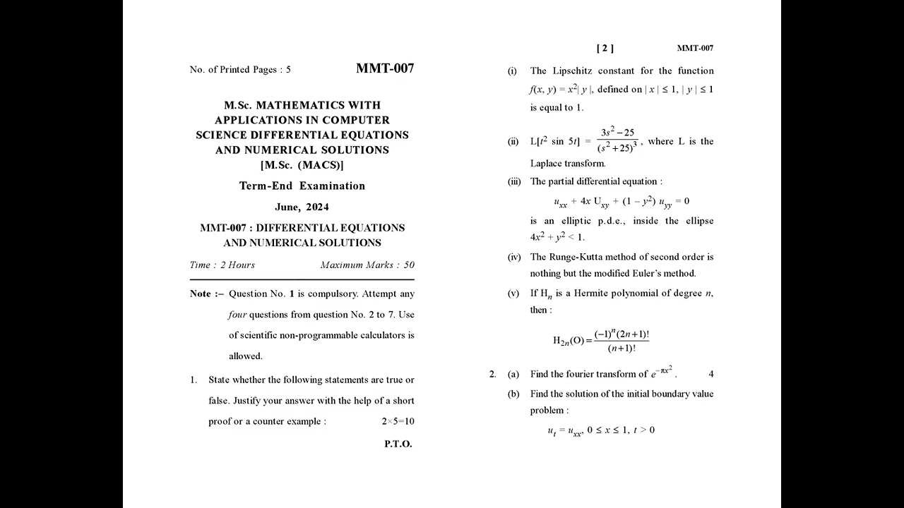 MMT - 007   June 2024 Question Paper