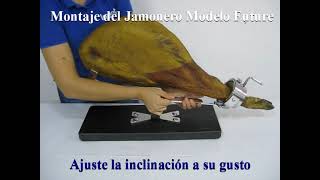 Jamonero Basculante Giratorio grabado DM Blanco - Manchenieto