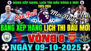BẢNG XẾP HẠNG NGOẠI HẠNG ANH 2025\/2026 MỚI NHẤT VÒNG 7 | ARS TOP 1, MC TOP 5 | NGÀY 9\/10\/2025 (FULL)