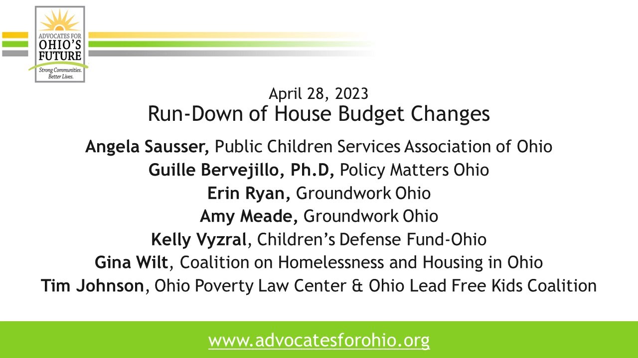 Run-Down of House Budget Changes (4.28.2023)