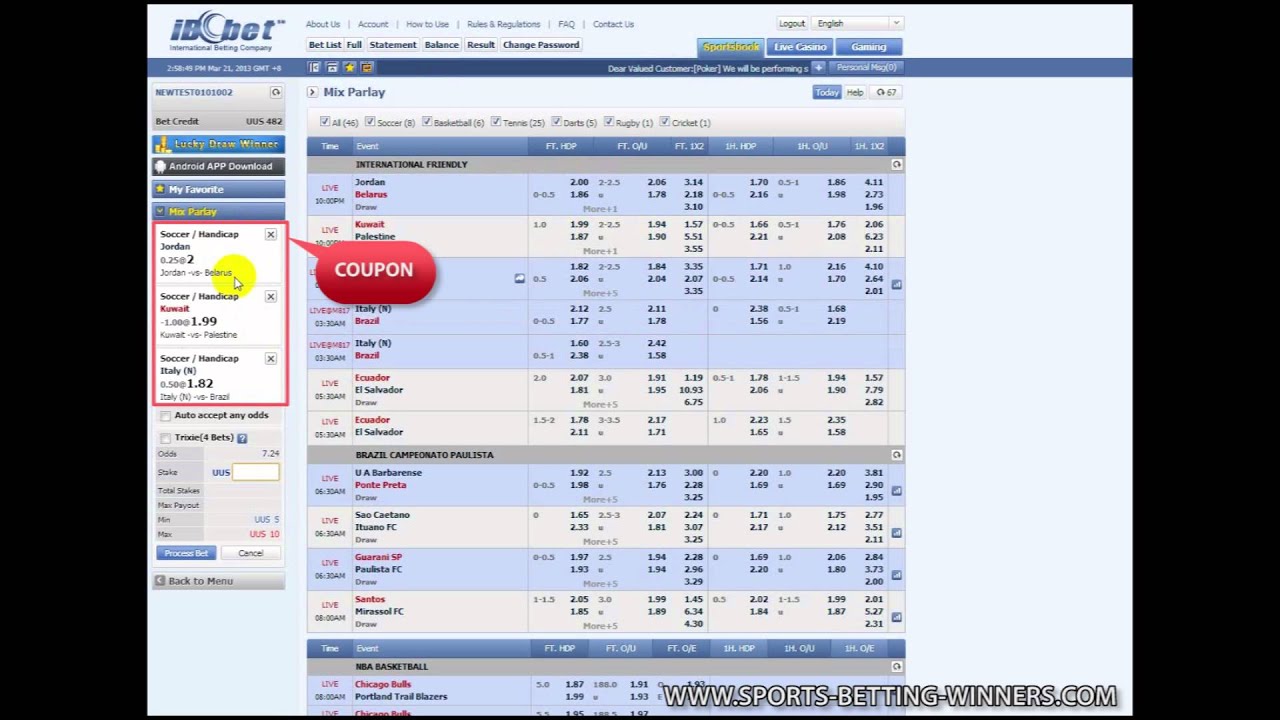 How to Place a Combo Bet at IBCBET by Sports-Betting-Winners.com