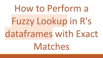 How to Perform a Fuzzy Lookup in R