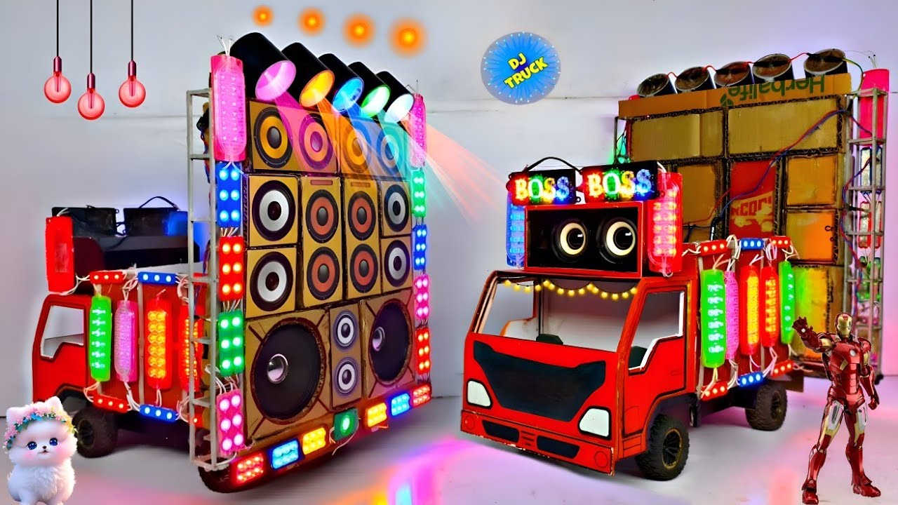 Mini Dj Pickup Loading at-home by Cardboard Making Dj truck | Mini Dj Setup I dj wala,competition dj