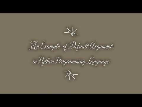 An Example  of Default Argument in Python Programming Language - MDP Versatile