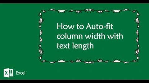 One minute Excel Tutorial - How to Auto-fit column width with text length