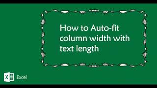 One minute Excel Tutorial - How to Auto-fit column width with text length
