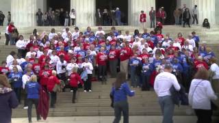 Patriotic Flash Mob by American Legion Auxiliary at Lincoln Memorial - Must See!