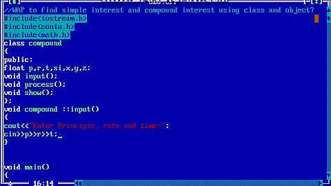 Program for find simple and compound interest using class and object