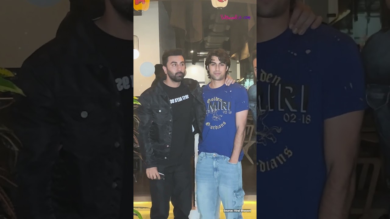 Animal star Ranbir Kapoor poses with Bobby Deol's son Aryaman Deol