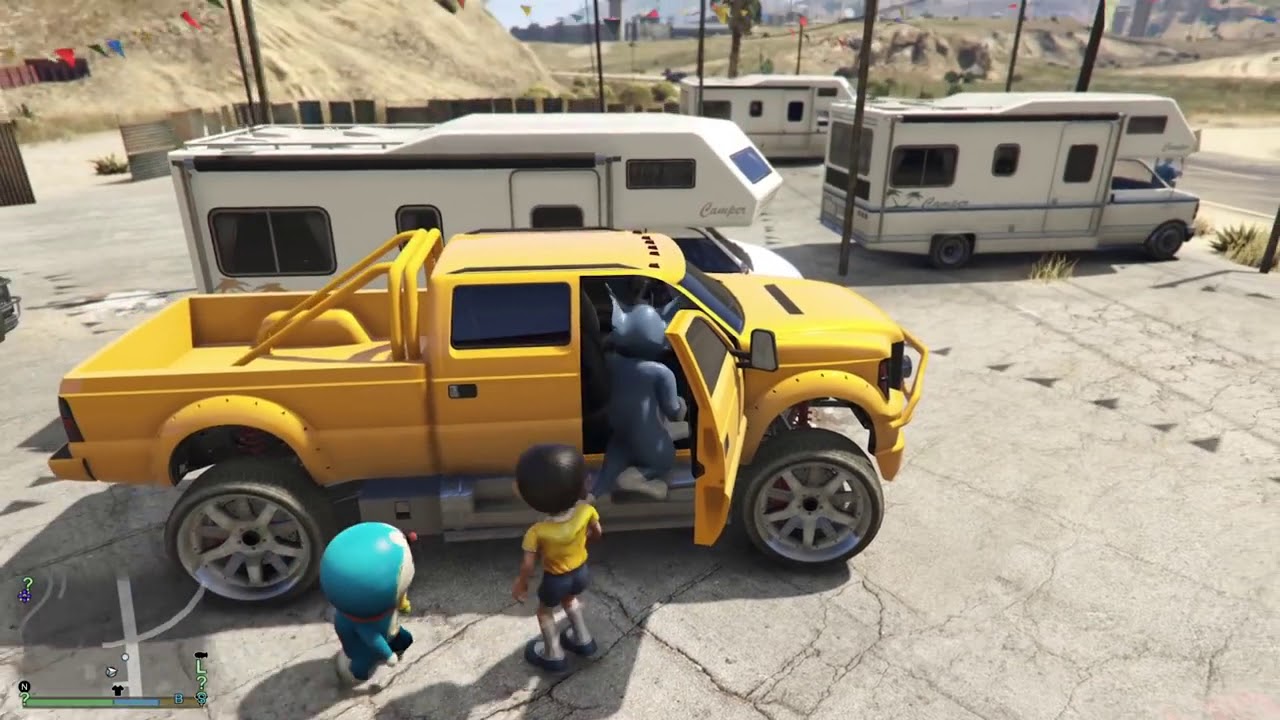 GTA 5  Nobita Tom & Doraemon Hunting for Treasure Island # Part2 HINDI  Doraemon In GTA 5