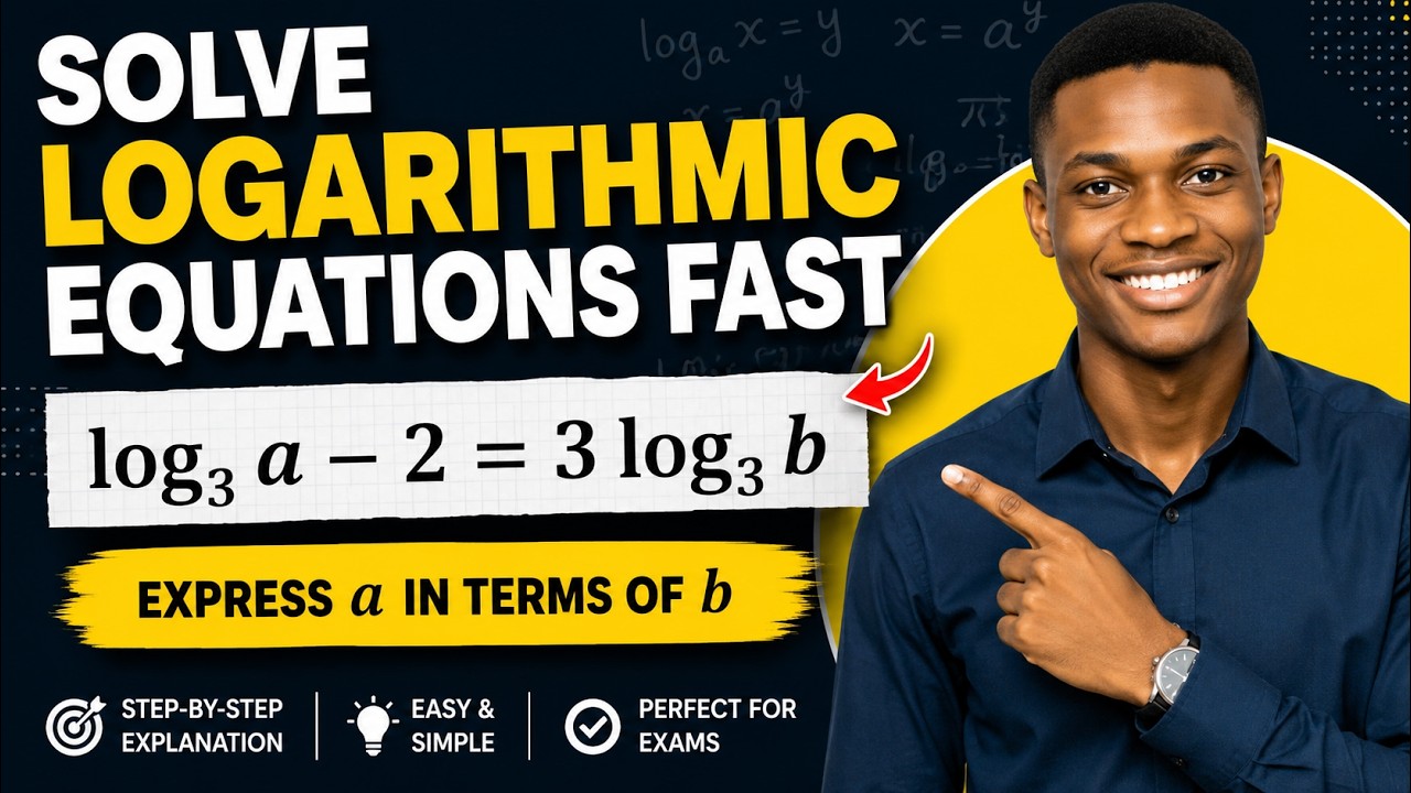Solve Logarithmic Equations Fast | Express a in Terms of b - YouTube