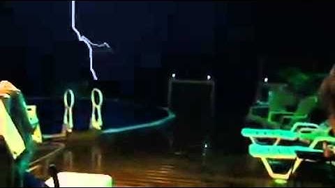 Lightning Strikes Swimming Pool