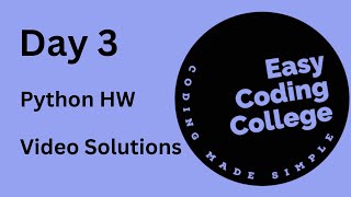 Python Day 3 HW Solutions
