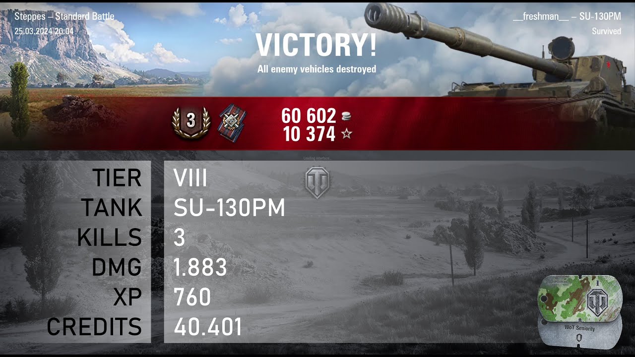 [1159] SU-130PM / 3 kills / 1.883 dmg / 760 xp / 40.401 credits || World of Tanks
