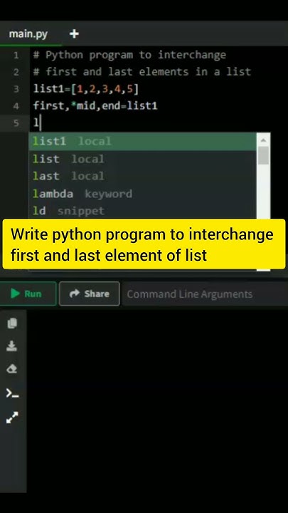 write a python program to interchange first and last element of list # ...