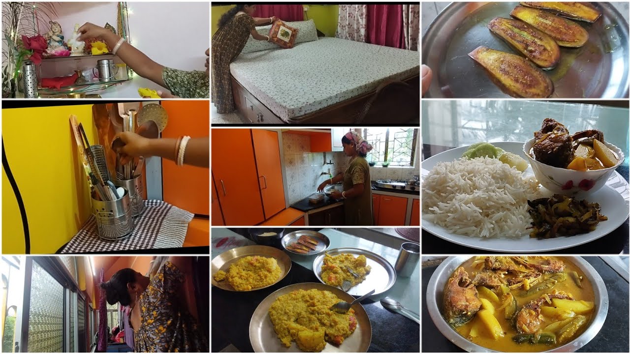 সকাল ৭ টা থেকে শুরু ঘরের কাজ +breakfast +lunch সবটা গুছিয়ে করতে দুপুর তিনটে বেজে গেলো ||