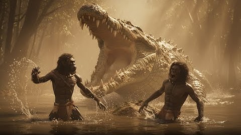 Life Million Years Ago | Primitive Humans Face the Giant Sarcosuchus in the Fog Swamp
