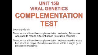 Unit 15B Complementation Tests