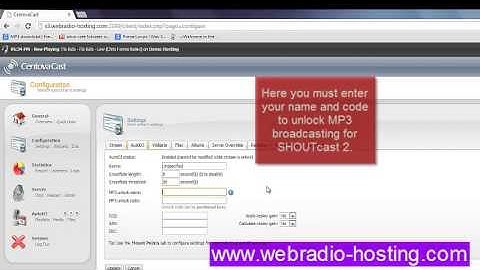 How to setup SHOUTcast v.2.0 in Centova Cast v.3.x