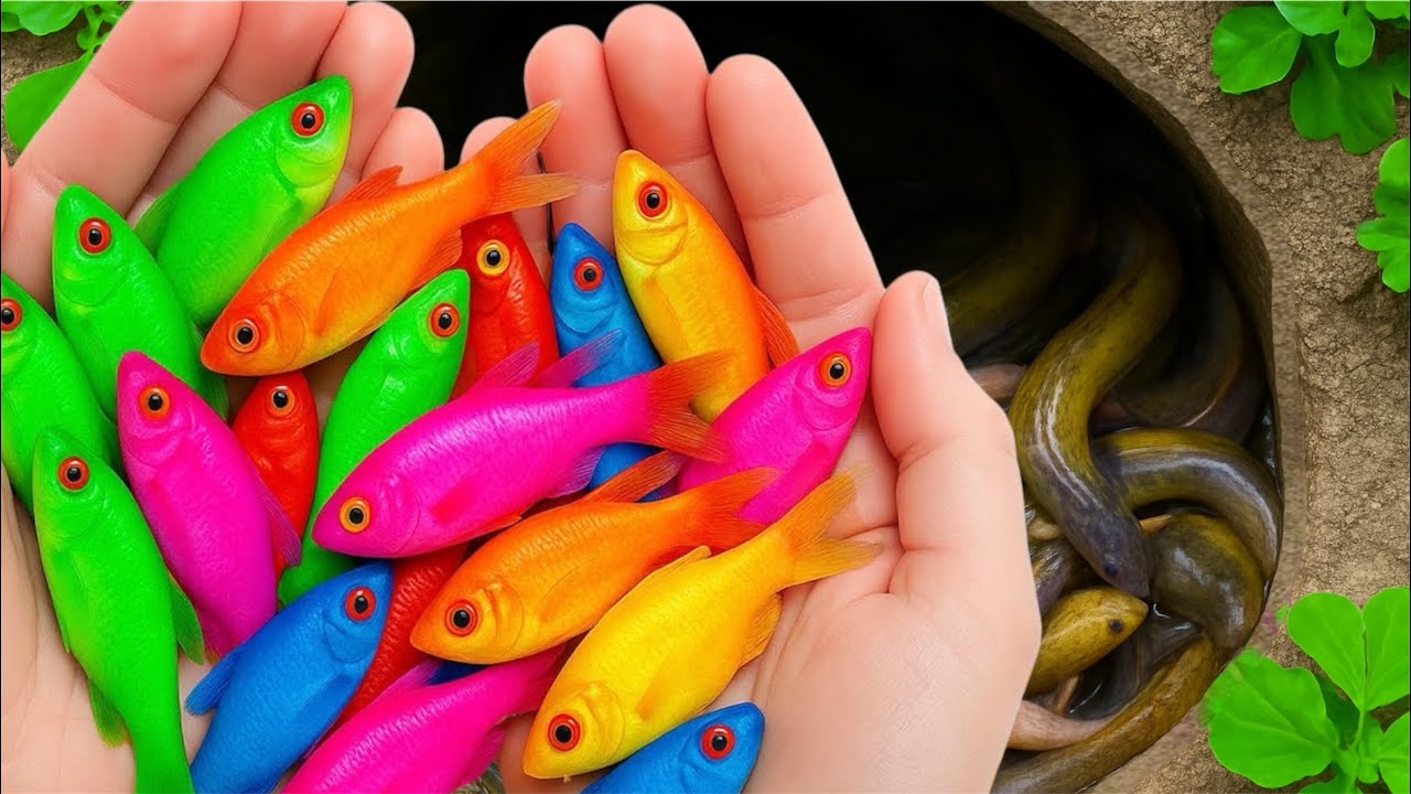 Great Catch Colorful beautiful Aquarium Fish In Small Pond, CometFish ...