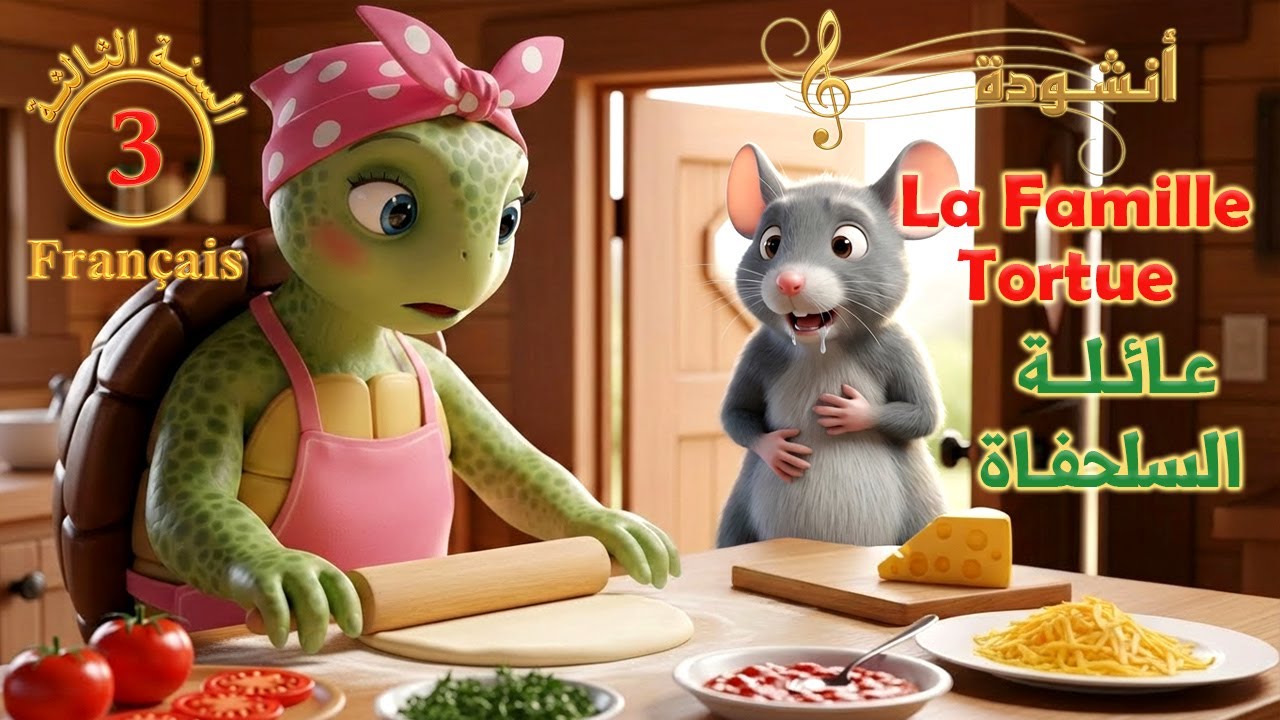La famille tortue - أنشـودة عـائلـة السـلحفـاة مترجمة - السنـة الثـالثـة (3)