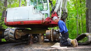 Replacing Final Drives on Excavator