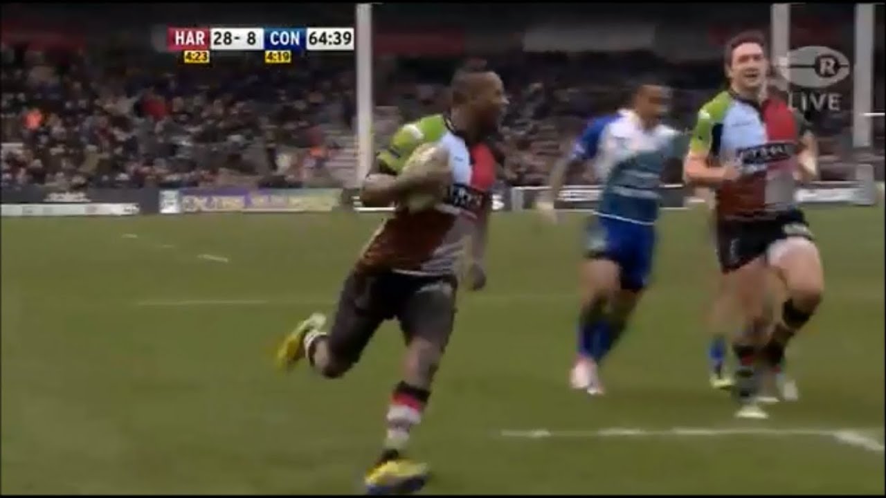 Ugo Monye inidividual try on 200th appearance for Harlequins