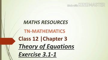 Theory of Equations|12thstd|Chapter 3|Exercise 3.1-1