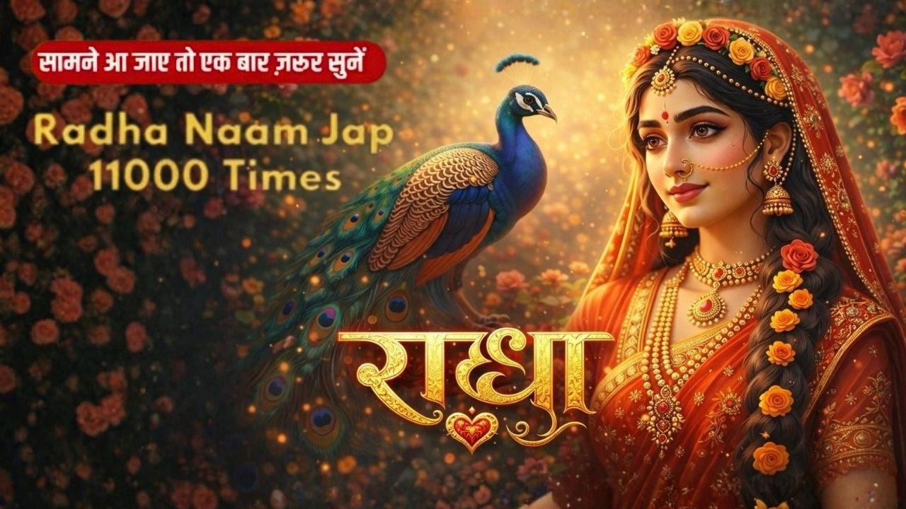 Shri Radha Naam Jaap 1008 Baar | श्री राधा राधा जप | Peaceful Nonstop Radha Dhun