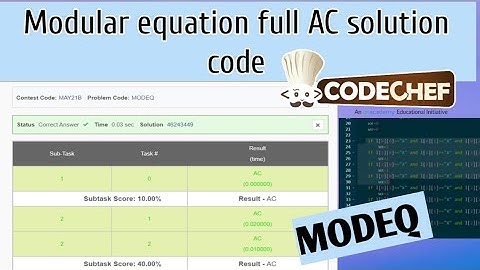 Modular equation codechef solution|| may long challenge||solution available.