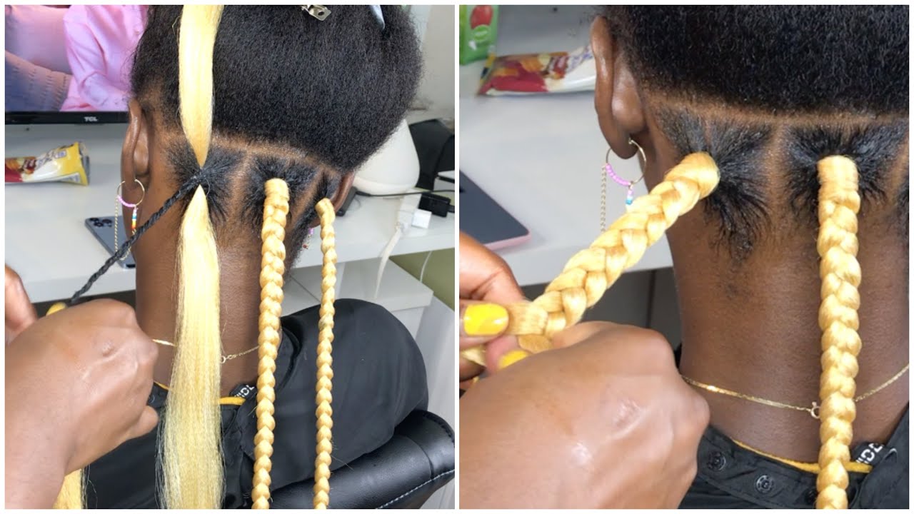 Can’t grip and tuck box braids?, trying Tiktok tucking for box braids with color no rubber bands.