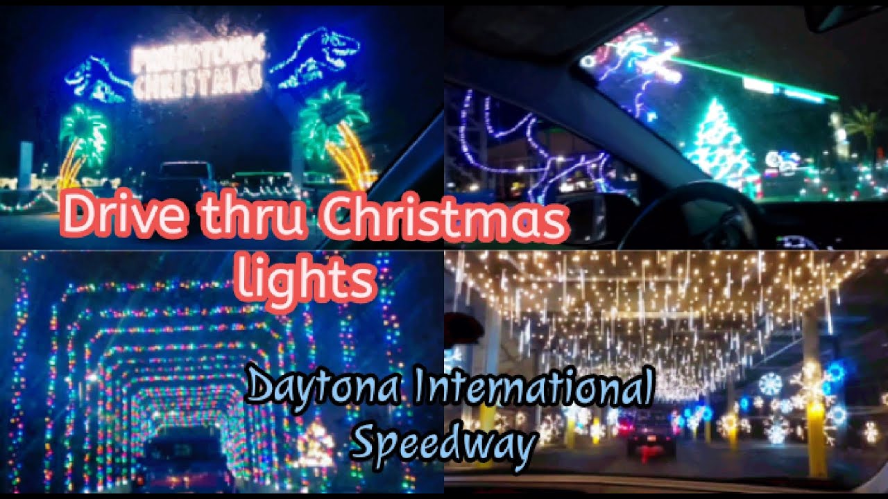 Drive thru Christmas lights Daytona International Speedway December
