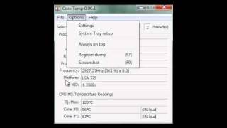 Measure CPU Core Temperatures (Overlocking - Core Temp Software)