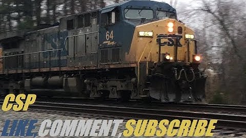 [CSXT]64 CW44AC & 5458 ES40DC Leads H751-13 NB Past CP Armstrong W/Whistling Turbo