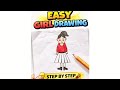 Easy girl drawing tutorial ll step by step drawing #easydrawing #girldrawing #viralvideo #viralart 