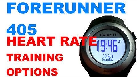 Heart Rate Training Options Garmin Forerunner 405 / 410