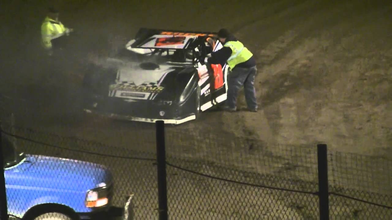 TOM SPRAGUE JR'S LATE MODEL CATCHES FIRE