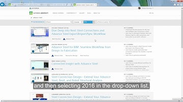 Autodesk University 2016 - Online classes related to Advance Steel