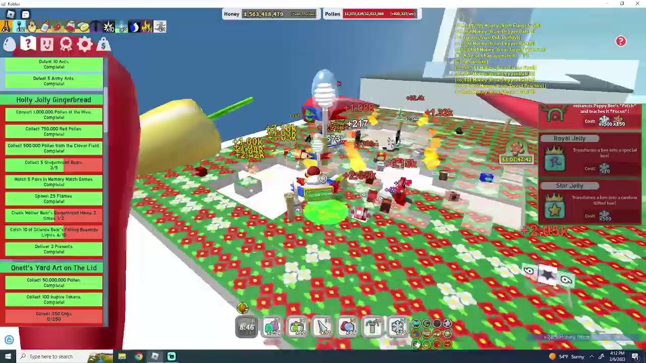 playing bee swarm simulator (beesmas) YouTube