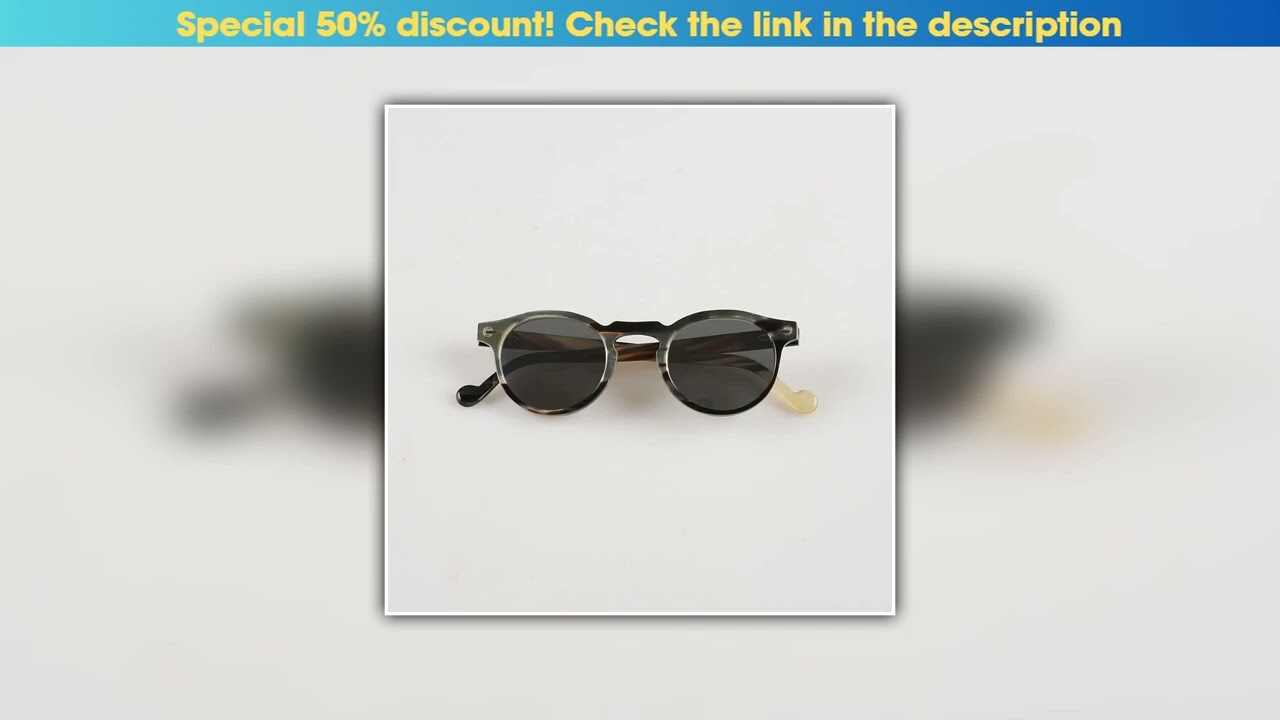 Get Man Sunglasses Women Unique Classic Fashion Glasses Vintage Retro Stripes Handmade Natural Horn