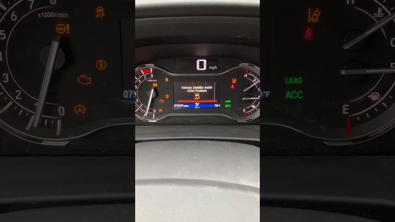 Honda Pilot 2016 Goes Nuts with Multiple Warning Lights - YouTube