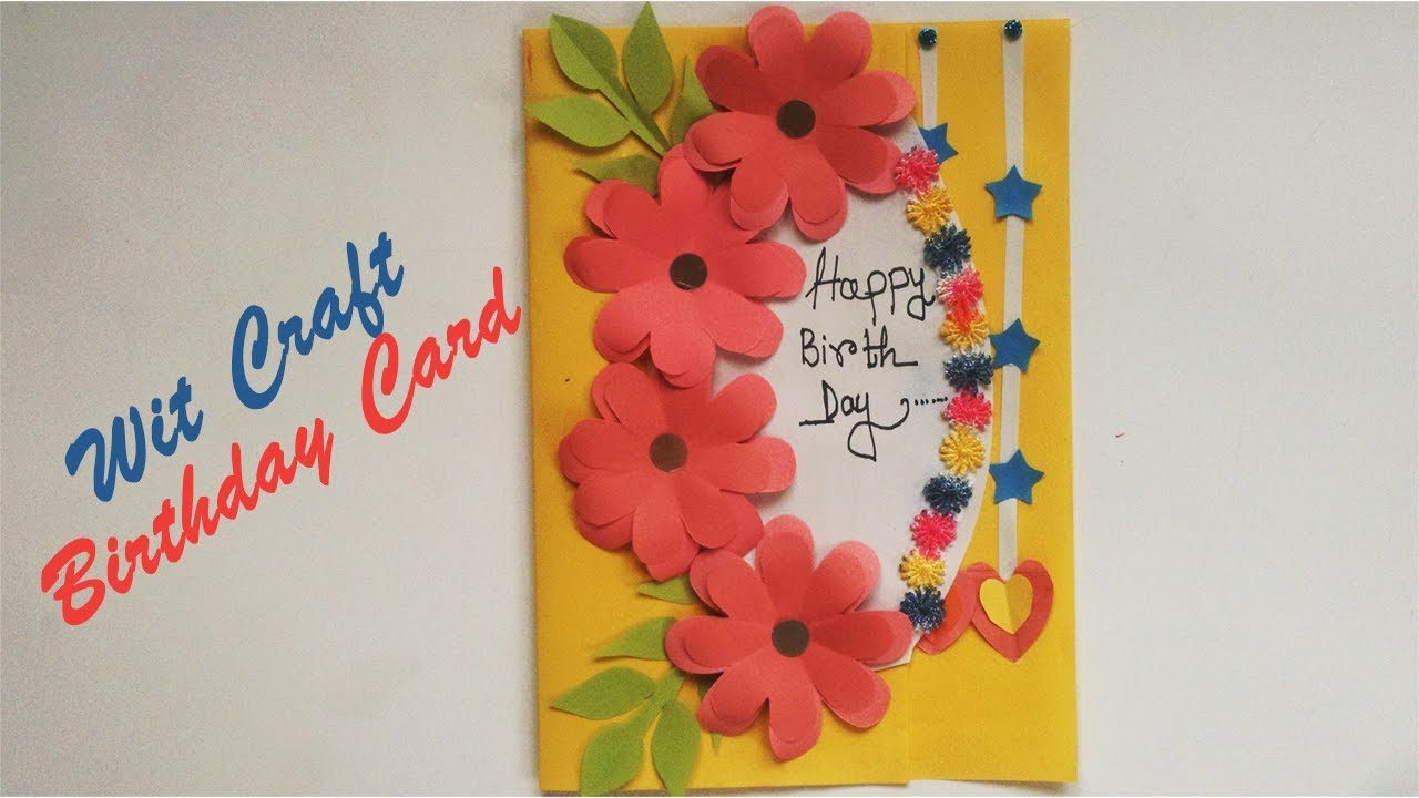 BEAUTIFUL HANDMADE BIRTHDAY CARD | COLOR PAPER BIRTHDAY CARD | WIT CRAFT