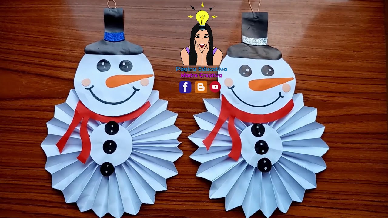 Cómo Hacer Un Muñeco De Nieve De Papel Decoración Navideña Youtube