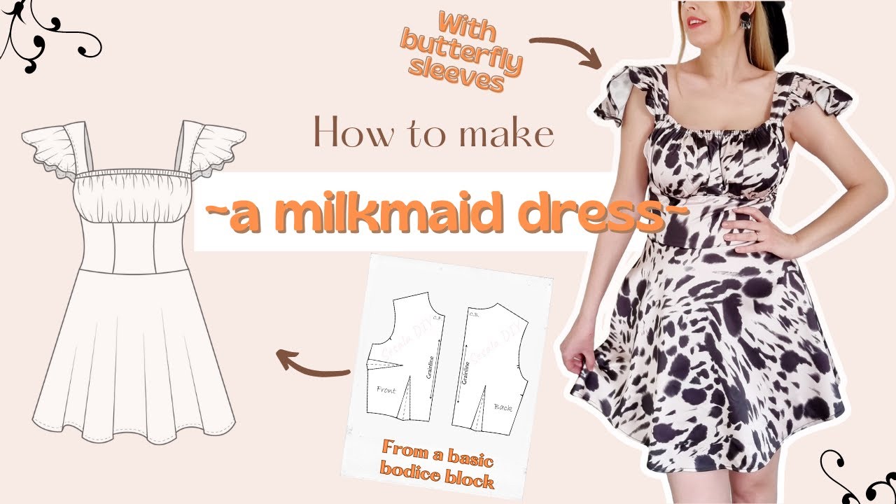 DIY Milkmaid Dress With Butterfly Sleeves: Step-By-Step Sewing Tutorial ...