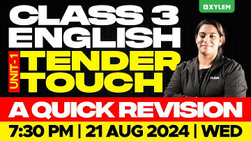 Class 3 English | Unit 1 - Tender Touch, a Quick Revision | Xylem Class 3