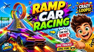 😱 Crazy Ramp Car Racing Challenge 🚗 Impossible Rainbow Mega Loops | Fun Car Game for Kids screenshot 4