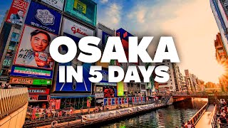 Ilustrasi perjalanan 5 hari di Osaka - semangat tur keliling kota osage