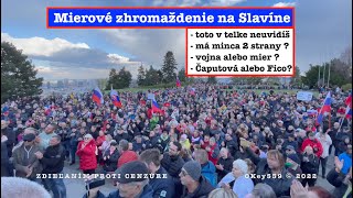 10.4.'22 Bratislava Slavín zhromaždenie za mier protest proti vojne Fico Blaha vyhlásenie SMER ...