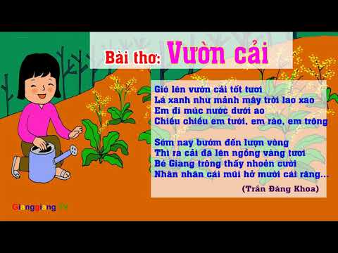 Video Bài thơ Vườn cải - Thơ truyện mầm non - Đọc thơ cho bé... - youtube