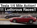 1/4 Mile Domination!! AMG GT! TrackHawk! GT500 Rematch X2! ZL1 Camaro! C8! ELEVEN New Tesla S Races!